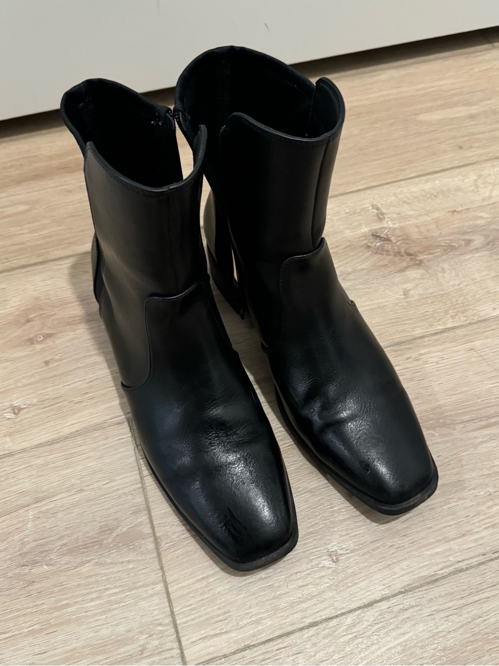 DSW Black Square-Toe Ankle Booties